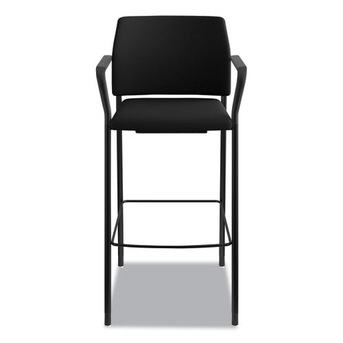 HON® Accommodate Series Cafe Stool With Fixed Arms, Supports Up To 300 Lb, 30" Seat Height, Black freeshipping - TVN Wholesale