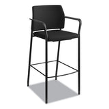 HON® Accommodate Series Cafe Stool With Fixed Arms, Supports Up To 300 Lb, 30" Seat Height, Black freeshipping - TVN Wholesale