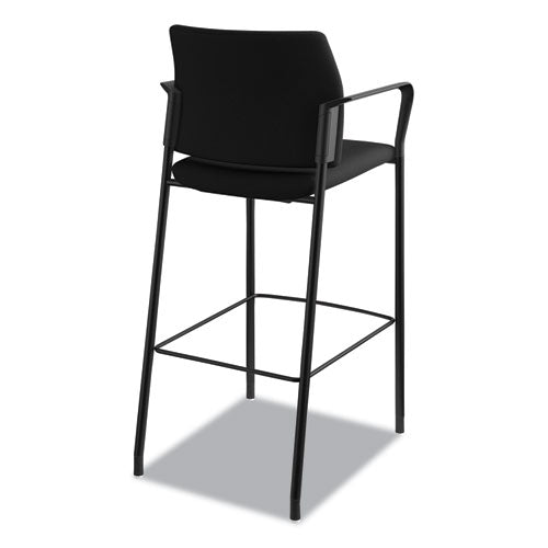HON® Accommodate Series Cafe Stool With Fixed Arms, Supports Up To 300 Lb, 30" Seat Height, Black freeshipping - TVN Wholesale