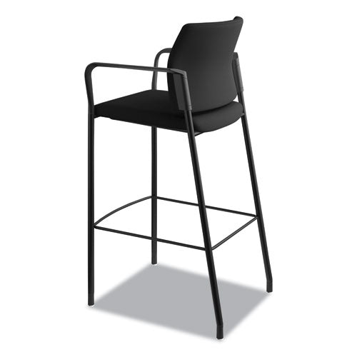 HON® Accommodate Series Cafe Stool With Fixed Arms, Supports Up To 300 Lb, 30" Seat Height, Black freeshipping - TVN Wholesale