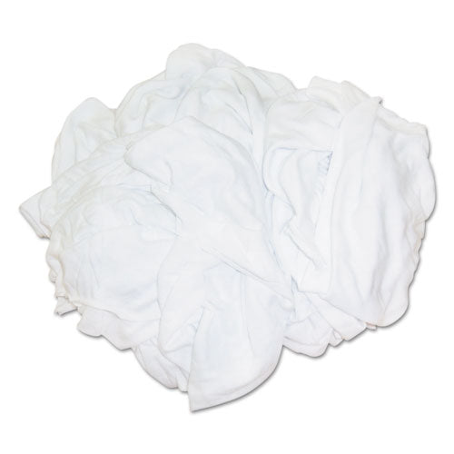 HOSPECO® New Bleached White T-shirt Rags, Multi-fabric, 25 Lb Polybag freeshipping - TVN Wholesale