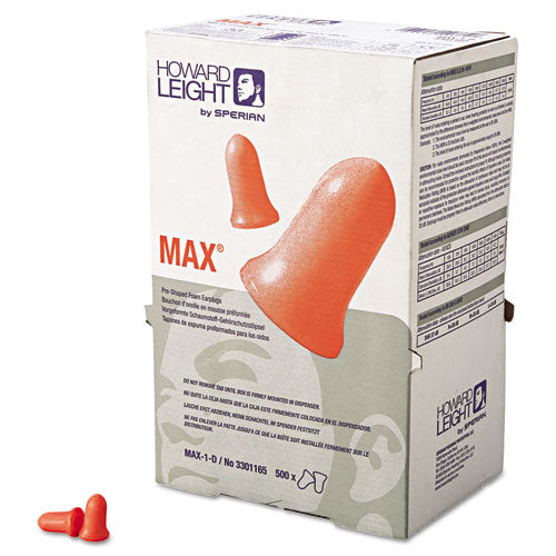 Howard Leight® by Honeywell Max-1 D Single-use Earplugs, Cordless, 33nrr, Coral, Ls 500 Refill freeshipping - TVN Wholesale