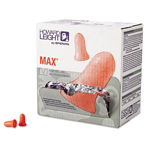 Howard Leight® by Honeywell Max-1 Single-use Earplugs, Cordless, 33nrr, Coral, 200 Pairs freeshipping - TVN Wholesale