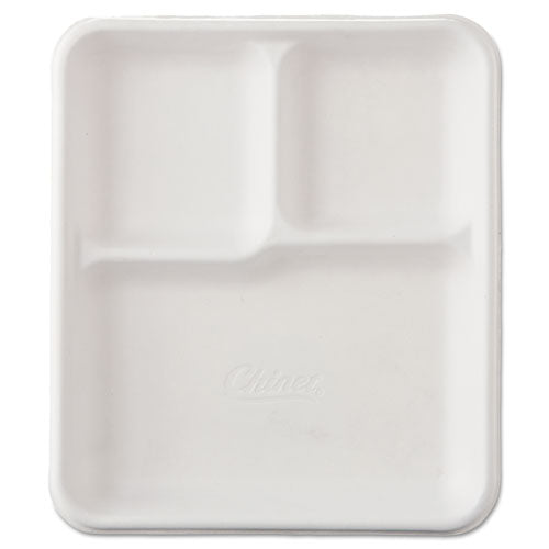 Chinet® Heavy-weight Molded Fiber Cafeteria Trays, 6-compartment, 12.5  X 8.5, White, 500-carton freeshipping - TVN Wholesale