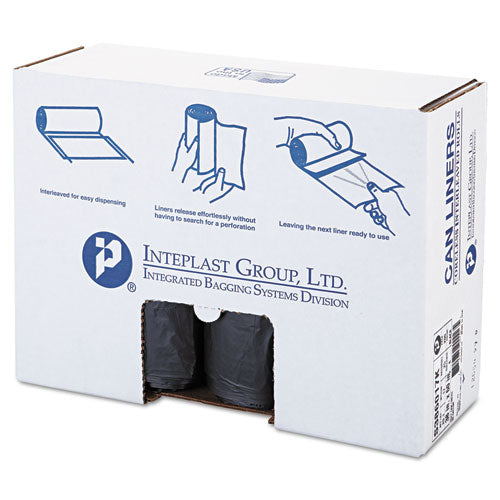 Inteplast Group High-density Interleaved Commercial Can Liners, 60 Gal, 17 Microns, 38" X 60", Black, 200-carton freeshipping - TVN Wholesale
