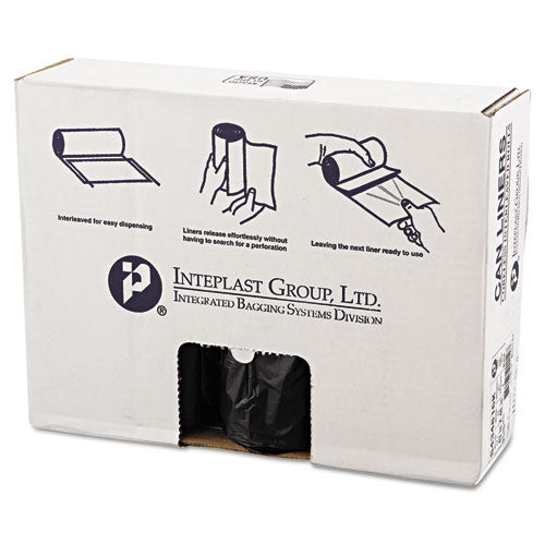 Inteplast Group High-density Interleaved Commercial Can Liners, 60 Gal, 16 Microns, 43" X 48", Black, 200-carton freeshipping - TVN Wholesale