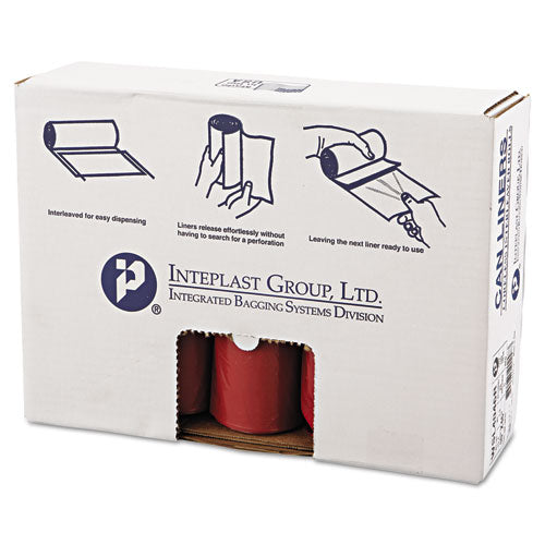 Inteplast Group Low-density Commercial Can Liners, 45 Gal, 1.3 Mil, 40" X 46", Red, 100-carton freeshipping - TVN Wholesale