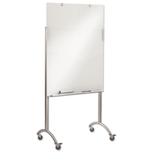 Iceberg Clarity Mobile Easel With Integrated Glass Marker Board, 36 X 48 X 72, Steel freeshipping - TVN Wholesale