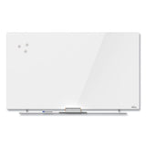 Iceberg Clarity Glass Cinema Magnetic White Board With Aluminum Marker Rail, 62 X 36, Arctic White Surface freeshipping - TVN Wholesale