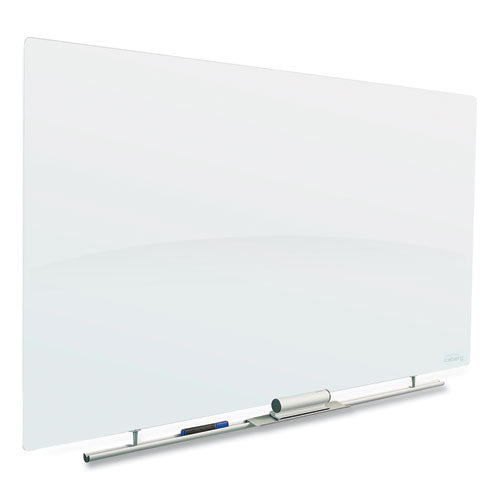 Iceberg Clarity Glass Cinema Magnetic White Board With Aluminum Marker Rail, 62 X 36, Arctic White Surface freeshipping - TVN Wholesale