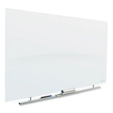 Iceberg Clarity Glass Cinema Magnetic White Board With Aluminum Marker Rail, 62 X 36, Arctic White Surface freeshipping - TVN Wholesale