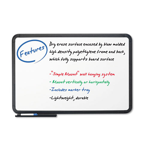 Iceberg Ingenuity Dry Erase Board, Resin Frame With Tray, 36 X 24, Charcoal freeshipping - TVN Wholesale