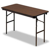 Iceberg Officeworks Classic Wood-laminate Folding Table, Straight Legs, 48 X 24 X 29, Walnut freeshipping - TVN Wholesale