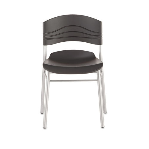 Iceberg Cafeworks Chair, Supports Up To 225 Lb, Graphite Seat-back, Silver Base, 2-carton freeshipping - TVN Wholesale
