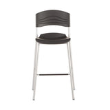 Iceberg Cafeworks Stool, Supports Up To 225 Lb, Graphite Seat-back, Silver Base freeshipping - TVN Wholesale