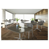 Iceberg Iland Table, Cafe-height, Round Top, Contoured Edges, 42" Dia X 29"h, Mahogany-black freeshipping - TVN Wholesale