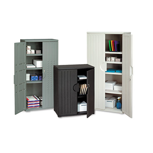 Iceberg Rough N Ready Storage Cabinet, Three-shelf, 33 X 18 X 66, Black freeshipping - TVN Wholesale
