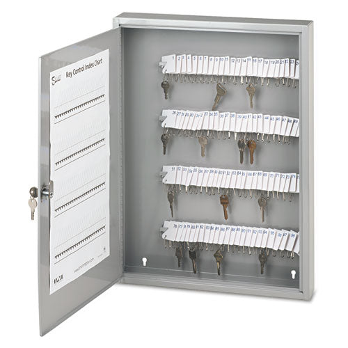 SecurIT® Locking Key Cabinet, 100-key, Steel, Gray, 16 1-2 X 3 X 22 1-2 freeshipping - TVN Wholesale