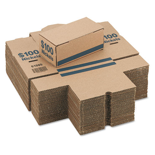 Iconex™ Corrugated Cardboard Coin Storage And Shipping Boxes, Denomination Printed On Side, 9.38 X 4.63 X 3.69, Blue freeshipping - TVN Wholesale