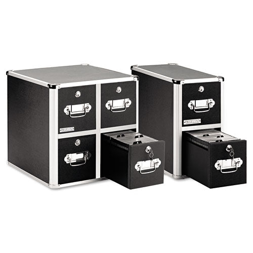 Vaultz® 4-drawer Cd File Cabinet, Holds 660 Folders Or 240 Slim-120 Standard Cases, Black freeshipping - TVN Wholesale