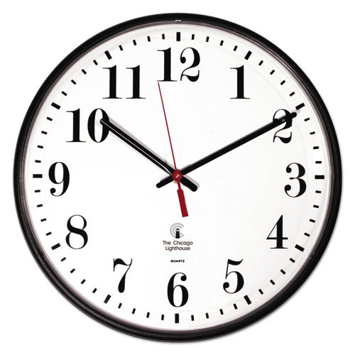 Chicago Lighthouse Quartz Slimline Clock, 12.75" Overall Diameter, Black Case, 1 Aa (sold Separately) freeshipping - TVN Wholesale