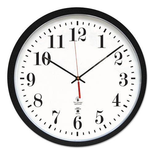 Chicago Lighthouse Black Atomic Contemporary Clock, 16.5" Overall Diameter, Black Case, 1 Aa (sold Separately) freeshipping - TVN Wholesale
