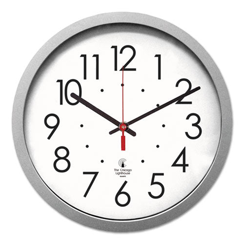 Chicago Lighthouse Silver Contemporary Clock, 14.5" Overall Diameter, Silver Case, 1 Aa (sold Separately) freeshipping - TVN Wholesale