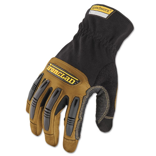Ironclad Ranchworx Leather Gloves, Black-tan, Medium freeshipping - TVN Wholesale