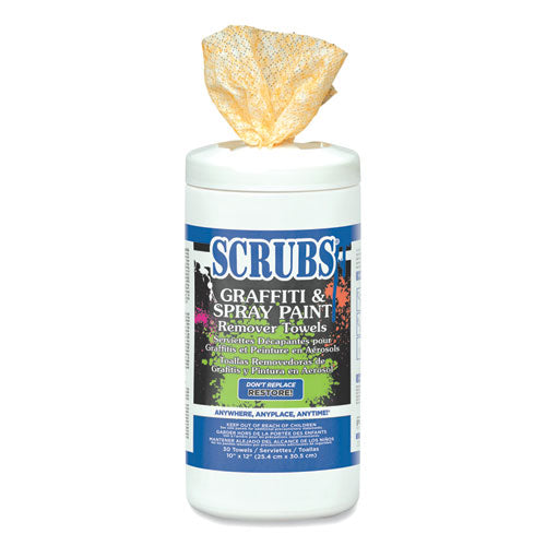 SCRUBS® Graffiti And Paint Remover Towels, Orange On White, 10 X 12, 30-can, 6 Cans-case freeshipping - TVN Wholesale