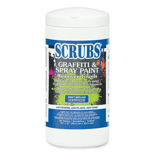SCRUBS® Graffiti And Paint Remover Towels, Orange On White, 10 X 12, 30-can, 6 Cans-case freeshipping - TVN Wholesale