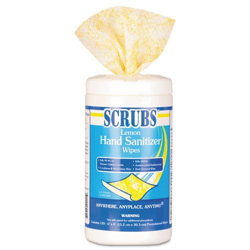 SCRUBS® Hand Sanitizer Wipes, 6 X 8, 120 Wipes-canister freeshipping - TVN Wholesale
