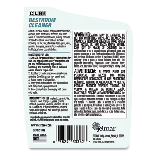 CLR PRO® Restroom Cleaner, 32 Oz Pump Spray, 6-carton freeshipping - TVN Wholesale