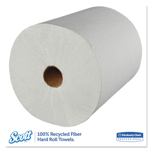 Scott® Essential 100% Recycled Fiber Hard Roll Towel, 1.5" Core, White, 8" X 800 Ft, 12-carton freeshipping - TVN Wholesale