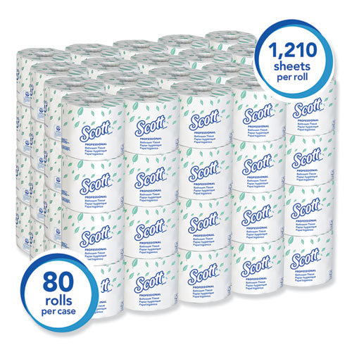 Scott® Essential Standard Roll Bathroom Tissue For Business, Septic Safe, 1-ply, White, 1210 Sheets-roll, 80 Rolls-carton freeshipping - TVN Wholesale