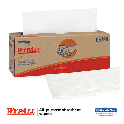 WypAll® L40 Towels, Pop-up Box, White, 16 2-5 X 9 4-5, 100-box, 9 Boxes-carton freeshipping - TVN Wholesale