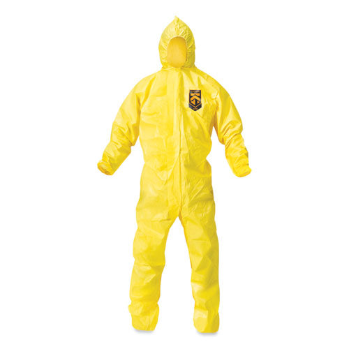 KleenGuard™ A70 Chemical Spray Protection Coveralls, Hooded, Storm Flap, Large, Yellow, 12-carton freeshipping - TVN Wholesale