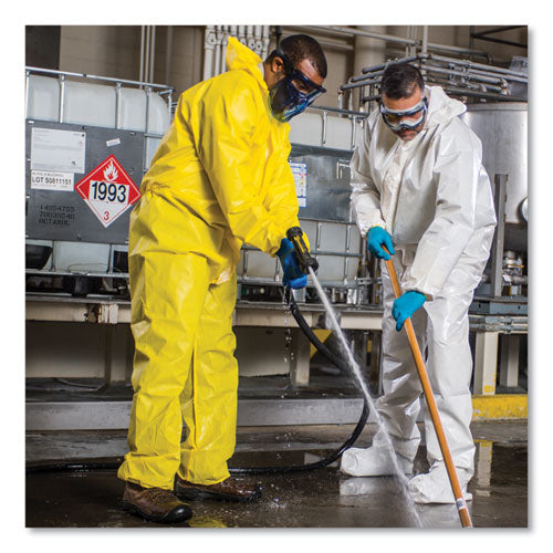 KleenGuard™ A70 Chemical Spray Protection Coveralls, Hooded, Storm Flap, Large, Yellow, 12-carton freeshipping - TVN Wholesale