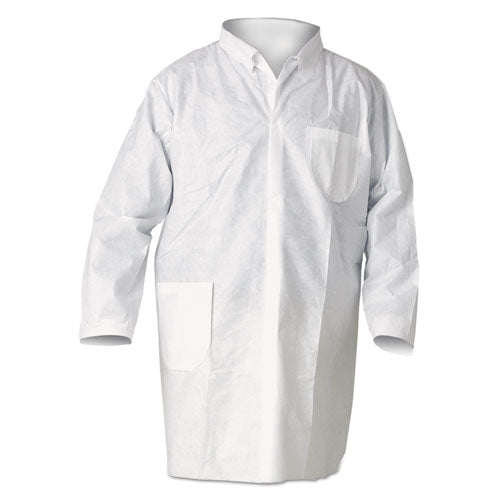 KleenGuard™ A20 Breathable Particle Protection Lab Coat, Snap Closure-open Wrists-pockets, Large, White, 25-carton freeshipping - TVN Wholesale