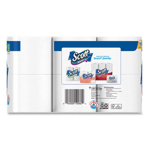 Scott® Toilet Paper, Septic Safe, 1-ply, White, 1000 Sheets-roll, 12 Rolls-pack, 4 Pack-carton freeshipping - TVN Wholesale