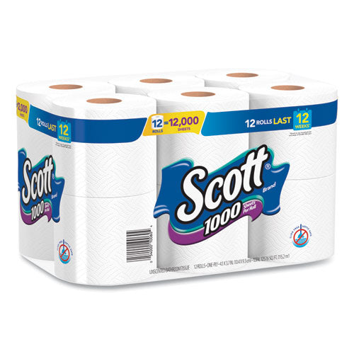 Scott® Toilet Paper, Septic Safe, 1-ply, White, 1000 Sheets-roll, 12 Rolls-pack, 4 Pack-carton freeshipping - TVN Wholesale