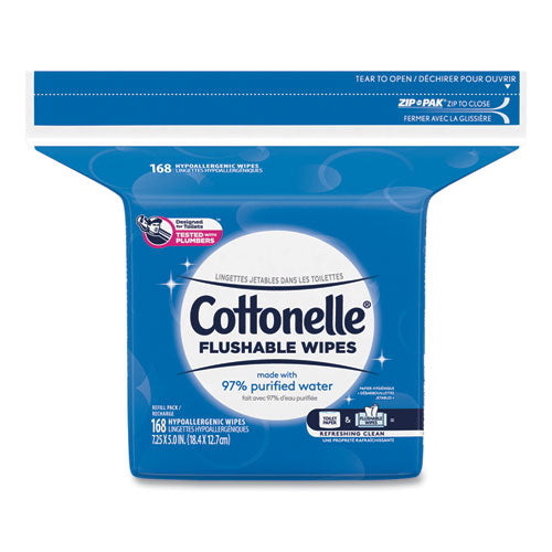 Cottonelle® Fresh Care Flushable Cleansing Cloths, White, 5x7 1-4, 168-pack,8 Pack-carton freeshipping - TVN Wholesale