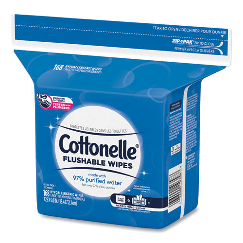 Cottonelle® Fresh Care Flushable Cleansing Cloths, White, 5x7 1-4, 168-pack,8 Pack-carton freeshipping - TVN Wholesale