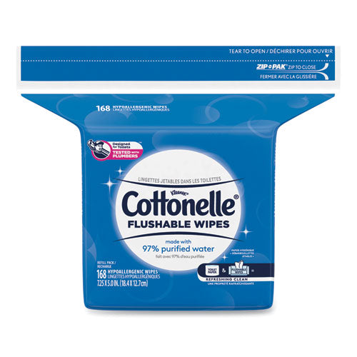 Cottonelle® Fresh Care Flushable Cleansing Cloths, White, 5x7 1-4, 168-pack,8 Pack-carton freeshipping - TVN Wholesale