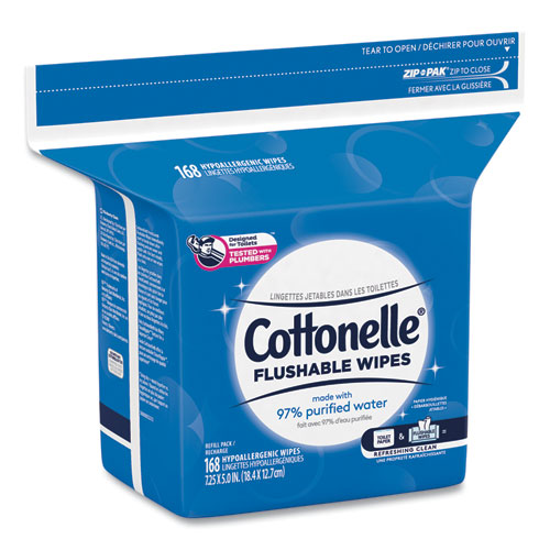 Cottonelle® Fresh Care Flushable Cleansing Cloths, White, 5 X 7 1-4, 168-pack freeshipping - TVN Wholesale