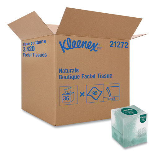Kleenex® Naturals Facial Tissue For Business, Boutique Pop-up Box, 2-ply, White, 95 Sheets-box freeshipping - TVN Wholesale