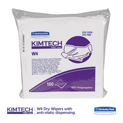 Kimtech™ W4 Critical Task Wipers, Flat Double Bag, 12x12, White, 100-pack, 5 Packs-carton freeshipping - TVN Wholesale