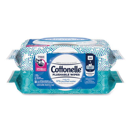 Cottonelle® Fresh Care Flushable Cleansing Cloths, White, 3.73 X 5.5, 84-pack freeshipping - TVN Wholesale