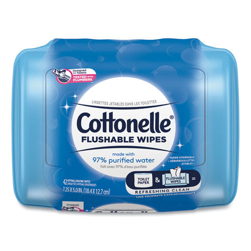 Cottonelle® Fresh Care Flushable Cleansing Cloths, White, 3.75 X 5.5, 42-pack, 8 Packs-ct freeshipping - TVN Wholesale
