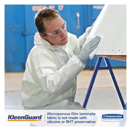 KleenGuard™ A35 Liquid And Particle Protection Coveralls, Zipper Front, Hooded, Elastic Wrists And Ankles, Large, White, 25-carton freeshipping - TVN Wholesale