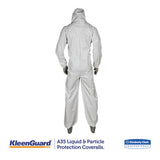 KleenGuard™ A35 Liquid And Particle Protection Coveralls, Zipper Front, Hooded, Elastic Wrists And Ankles, Large, White, 25-carton freeshipping - TVN Wholesale
